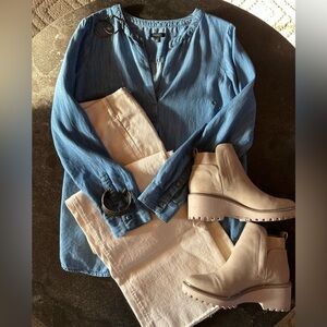 Talbots | Light Blue Chambray Blouse